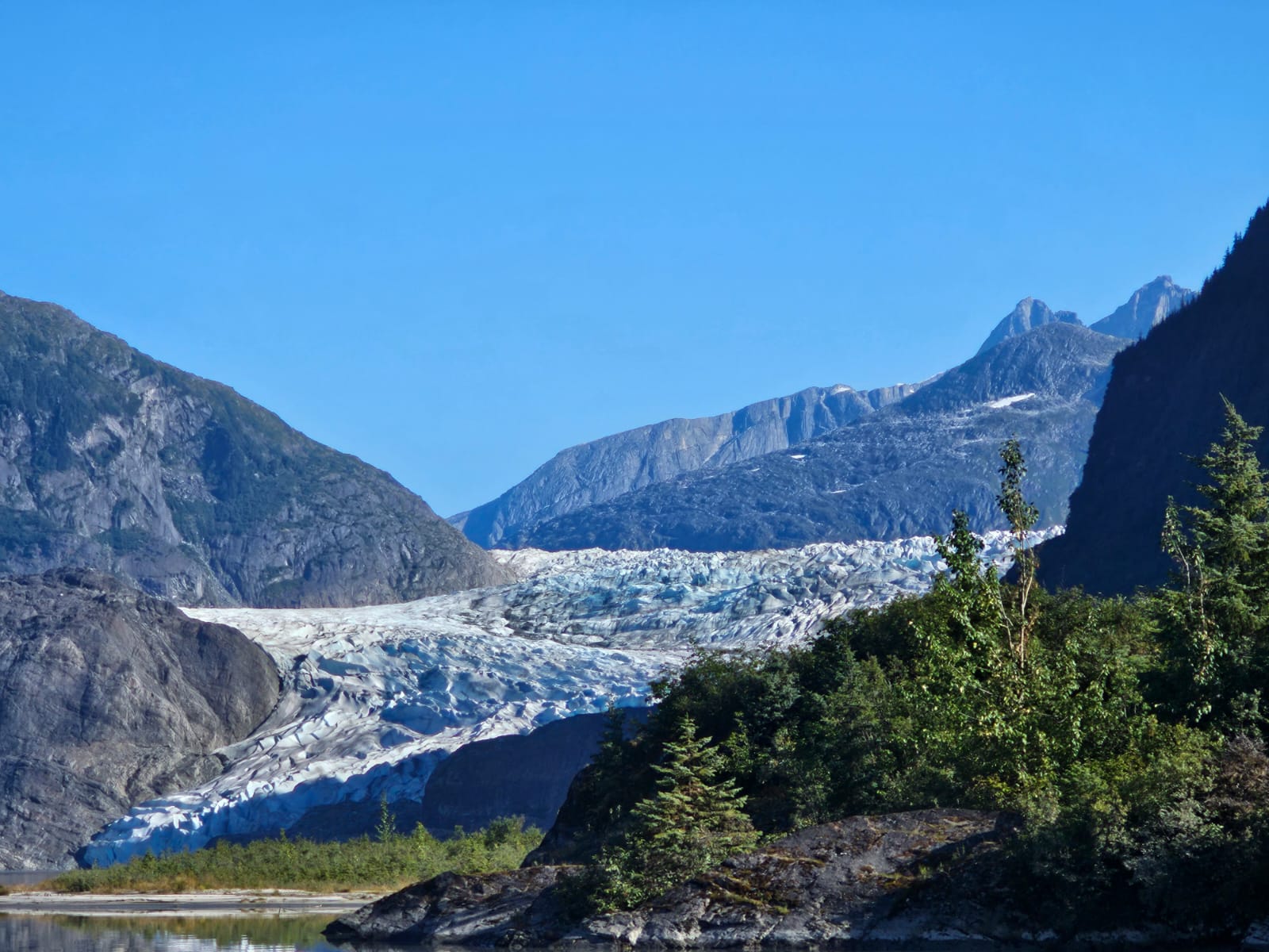 Juneau Alaska mountain overlook with water below